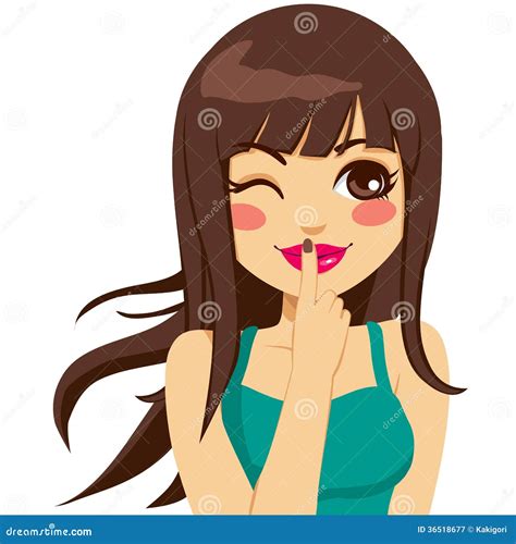 Woman Secret Winking Stock Vector Illustration Of Mouth 36518677