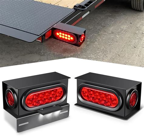 Amazon GOOACC Steel Trailer Light Boxes Housing Kit 2PCS Red Side