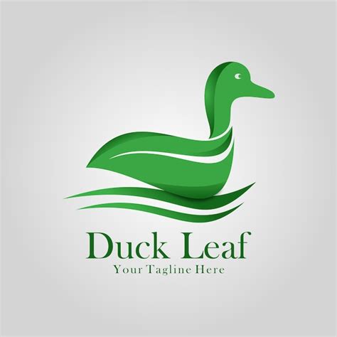 Logo Canard Et Feuille Vecteur Premium