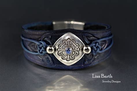 Hand Made Leather Bracelet With A Fine Silver Centerpiece I Tooled