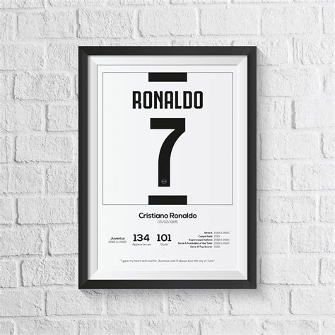 Cristiano Ronaldo Juventus Legend Stats Football Print - Etsy