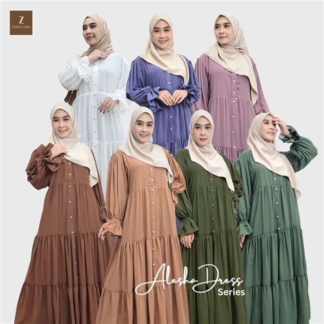 Jual Zazaa Label Gamis Jumbo Alesha Dress Terbaru Ceruty Babydoll