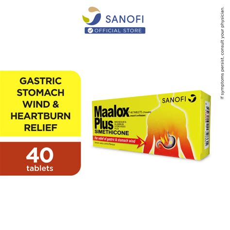 Maalox Plus Gastricheartburn And Stomach Wind Relief Tablet 25mg X 40