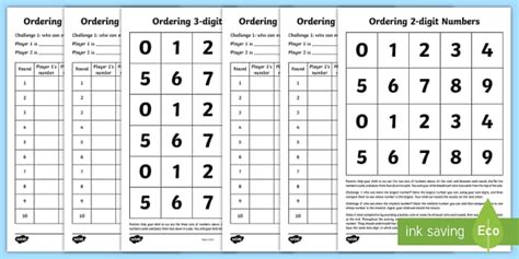 Ordering Numbers Activity Ordering Numbers Worksheet