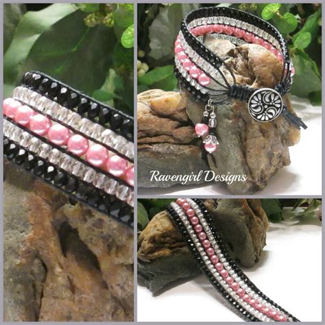 Diva 5 Row Beaded Leather Wrap Bracelet Made By Ravengirl Designs On