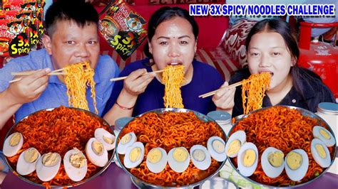 New 3x Spicy Ramen Noodles Challenge 🔥🥵 Korean 3x Spicy Fire Noodles