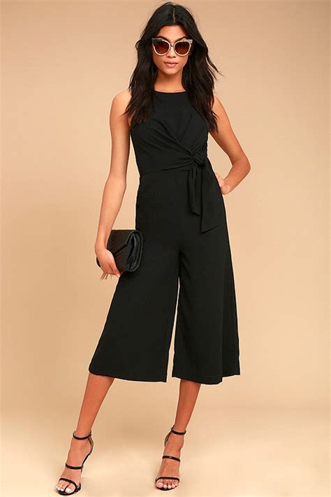 Chic Black Jumpsuit Midi Jumpsuit Sleeveless Jumpsuit Lulus