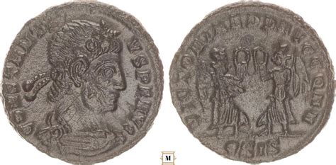 Roman Empire AE Reduced Follis 337 361 Constantius II Two Victoriae