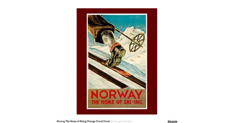 Norwaythehomeofskiingvintagetravelposterpostcard