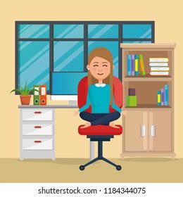 Woman Office Worker Vector Flat Cartoon