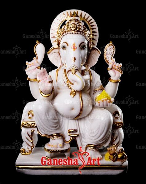 White Marble Ganesha Statue Gn Size Feet To Feet At Rs