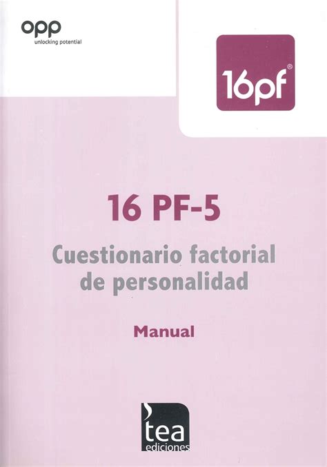 16 Pf 5 Cuestionario Factorial De Personalidad Cuadernillos Paq 10