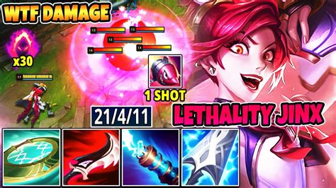 Insane One Shot Lethality Jinx Build Absurd Damage League Of Legends Youtube