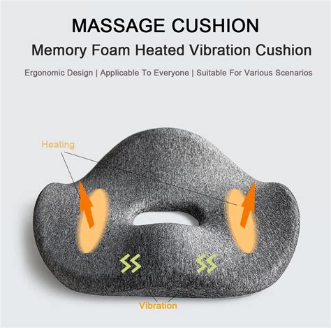 Customized Electric Airbag Massager Vibration Heating Function Memory Foam Massage Seat Cushion