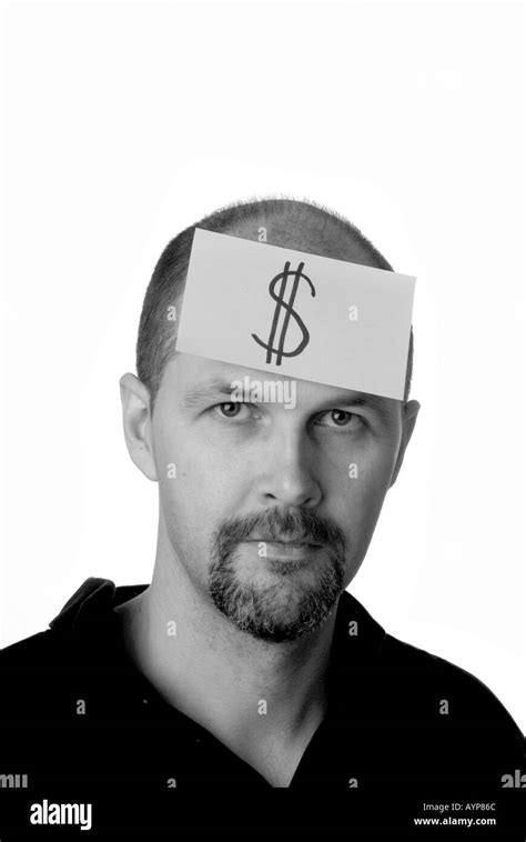 Money Man With Post It Note On Head Illustrating That He Is Thinking