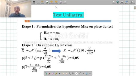 S4 Test D Hypothèses Test Unilatéral Youtube