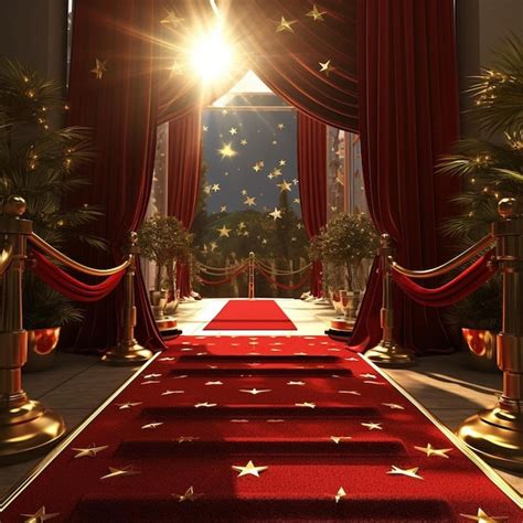 Premium AI Image | red carpet with gold stars and red carpet with stars ...