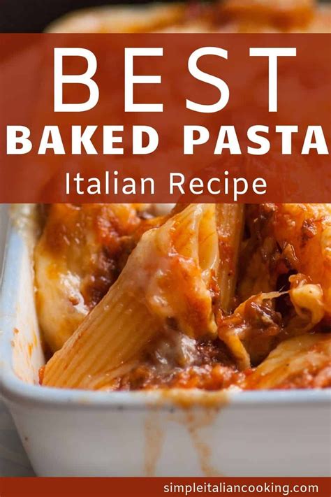 Easy Italian Baked Pasta Italian Recipe Recipe Italian Dinner Recipes Italian Recipes