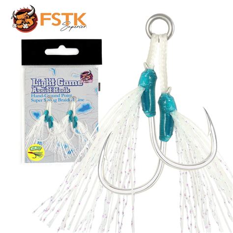 WEIHAI FSTK Metal Jig Assist Hook Double Hooks Pesca High Carbon Steel