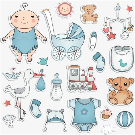 Cartoon Baby Etiqueta De Elemento Material De Vectores Descargar Bebe