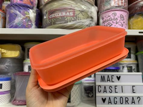 Tupperware Freezer Line Baixo Litro Coral M E Casei E Agora