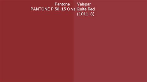 Pantone P C Vs Valspar Quite Red Side By Side Comparison