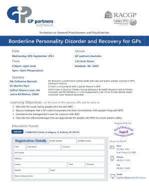 Fillable Online Borderline Personality Disorder And Recovery For GPs