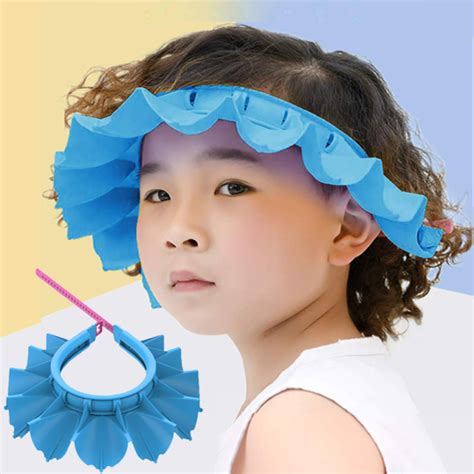 Baby Silicone Shower Cap Bathing Hat Adjustable Shower Cap Kids