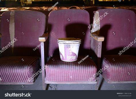 Seat Vintage Popcorn Bucket Abandoned Movie Stock Photo 1138616186 ...