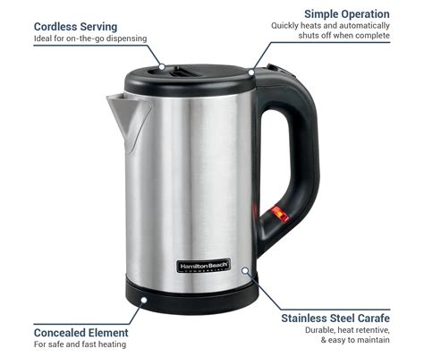 Hamilton Beach Hke Liter Electric Kettle Stainless Steel V