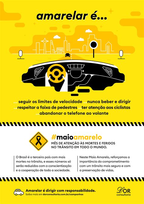 Informativo Maio Amarelo mês da segurança no trânsito Maio 2022