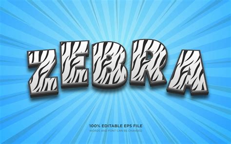 Premium Vector Zebra Editable Text Style Effect