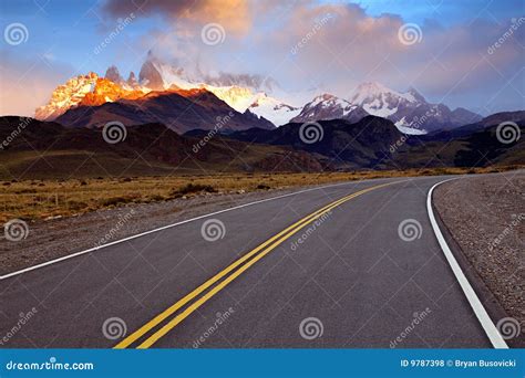 Monte Fitz Roy Sunrise stock photo. Image of highway, mountain - 9787398