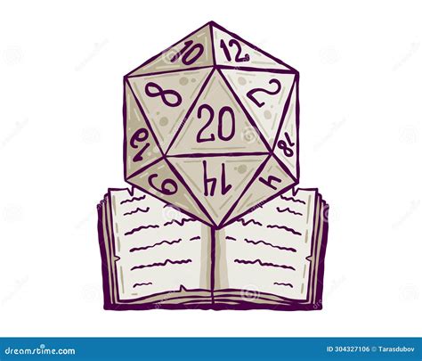 Dice D20 For Playing Dnd Vector Illustration CartoonDealer