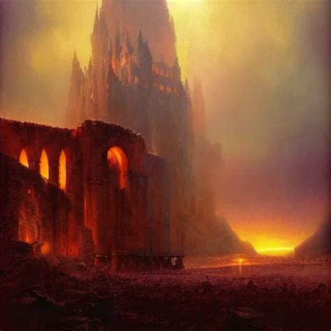 Massive Subterranean Gothic Citadel By Les Edwards And Stable