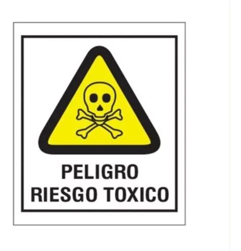 Cartel Señalizacion Corrugado Peligro Riesgo Toxico 40x45cm