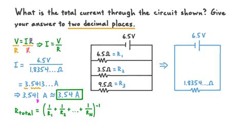 Question Video Calculating Total Current In A Parallel Circuit Nagwa