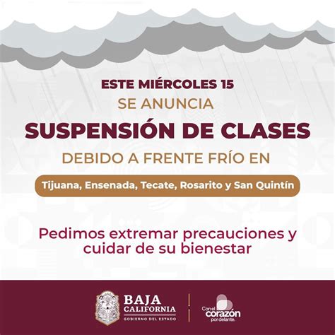 Anuncian suspensión de clases por lluvias en Zona Costa