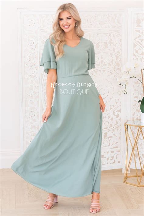 Modest Maxi Dress Chiffon Maxi Dress Boho Maxi Dress Bridesmaid