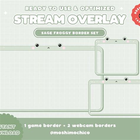 Twitch Froggy Stream Overlay Set Sage Streamer Graphics Etsy