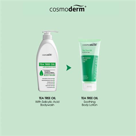 Cosmoderm Tea Tree Oil Oil Control Lotion Talc 125 Ml