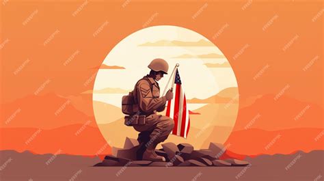 Premium Vector | A poster for the army of the army with a flag in the ...