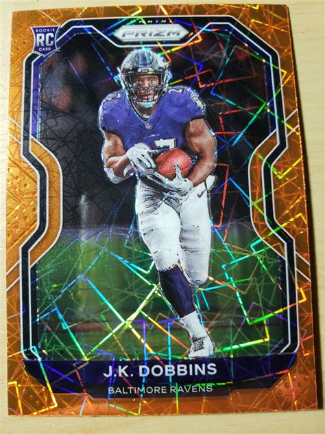 Panini Prizm J K Dobbins Sp Orange Lazer Prizm Rc Ravens