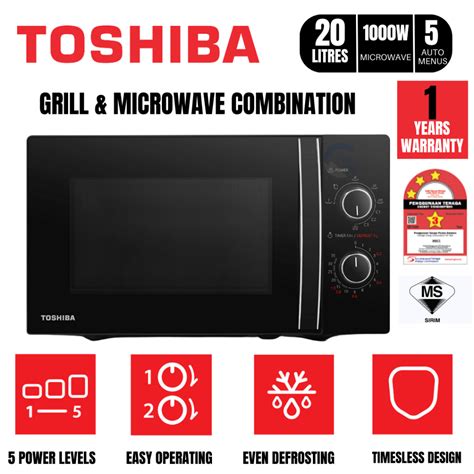 Toshiba 20L Microwave Oven MWP MM20P WH MW MG20P BK Shopee Malaysia