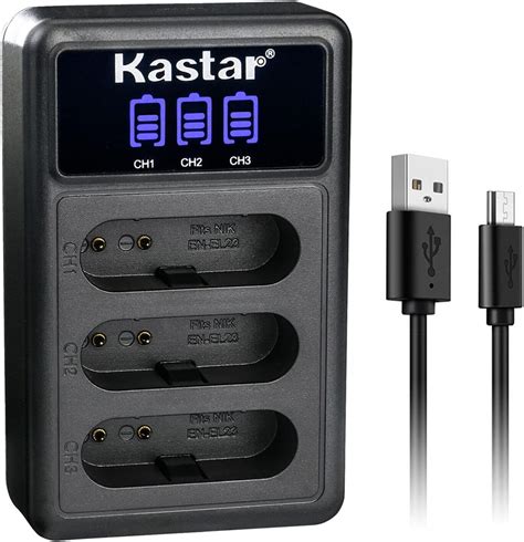 Amazon Kastar EN EL23 LCD Triple USB Battery Charger Compatible