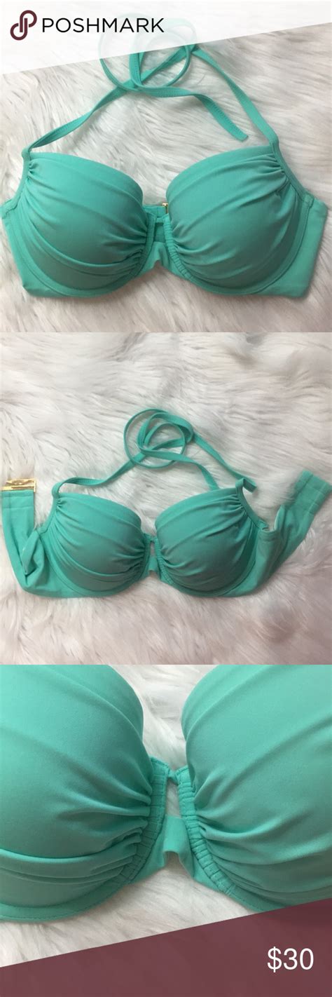 Victorias Secret Bikini Top Ruched Push Up 32DD Bikinis Bikini Tops