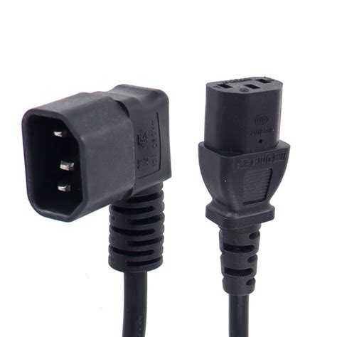 Iec 320 C14 Angled Male To C13 Female Cord 90 Degree C14 To C13 Power Extension Cable For Pdu