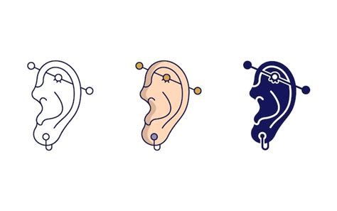 Premium Vector Outline Ear Piercing Vector Icon