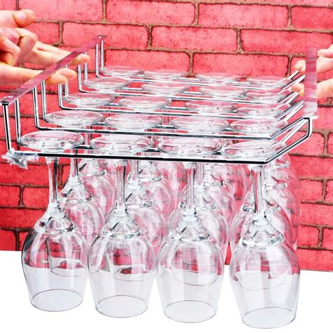 34cm Five Carbon Steel Hanging Cup Holder Wine Rack European Cup Frame Hanging Upside Down