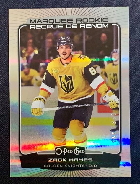 O Pee Chee Marquee Rookie Rainbow Foil Zack Hayes